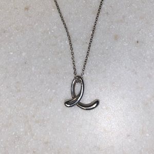 Tiffany initial E necklace